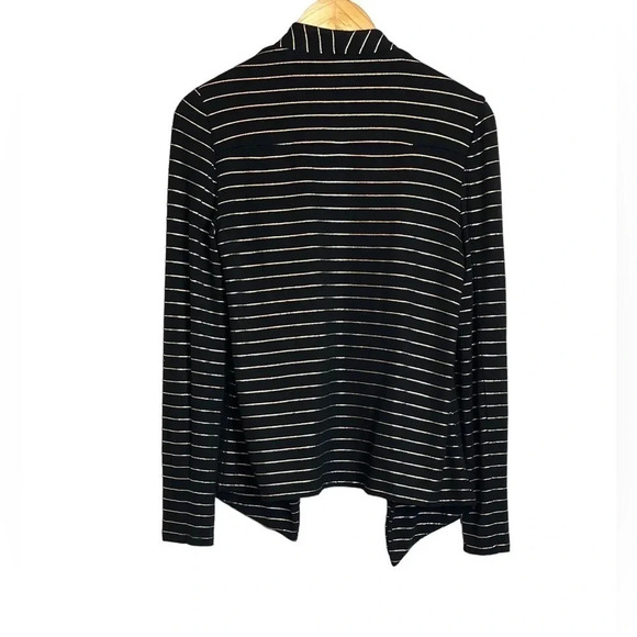 Soma | French Terry Zipper Jacket Gold Glitz Stripe Black EUC - Picture 6 of 9